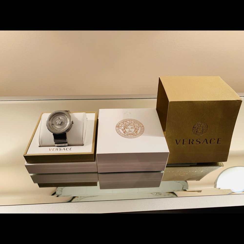 Versace Watch with Leather Strap